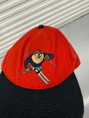 Vintage 1991 Acme Clothing Co. Taz Tasmanian Devil Skiing Snapback Hat